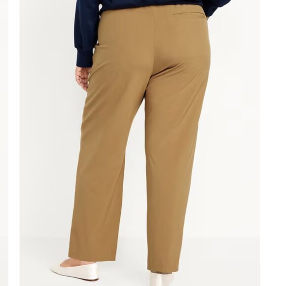 NWT Old Navy High-Waisted Billie Straight Trouser XL tan pull on pants - Picture 2 of 8